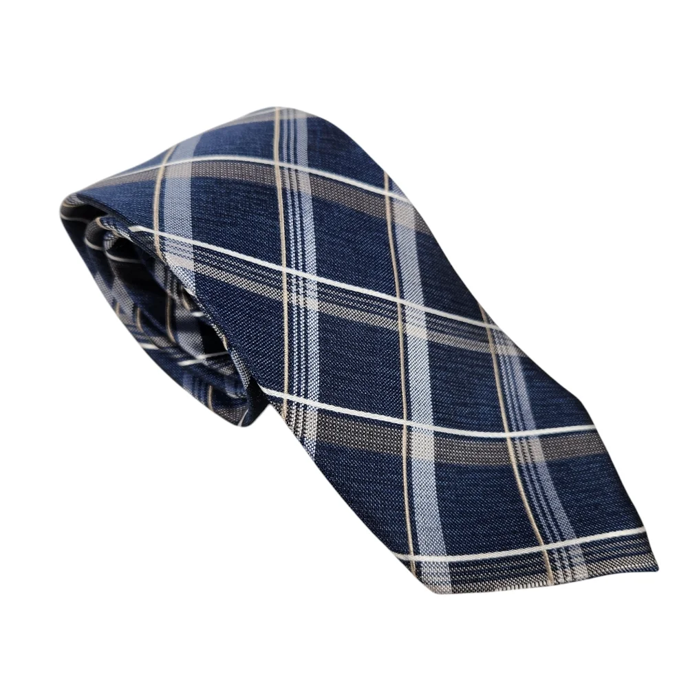 Pronto Uomo NWT 100% Silk Techno-Care Blue Plaid Mens Wearhouse Neck Tie Gift